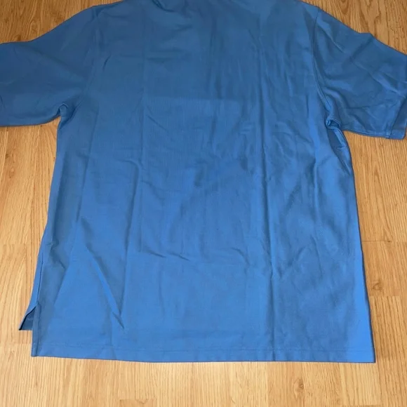 NWT Brooks Brothers Blue Short Sleeve Country Club Polo Collar Shirt Size XL - Picture 7 of 8